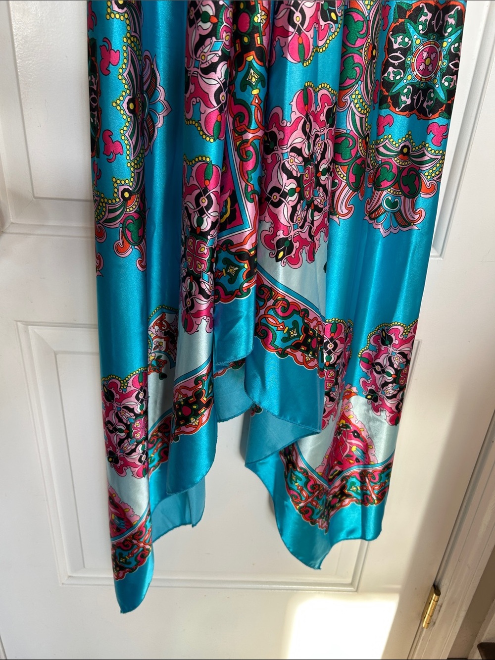 Blue and Pink Spaghetti Strap Maxi Sundress - Picture 15 of 16